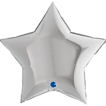 Load image into Gallery viewer, Giant Star Balloon SILVER 36" - Personalised STANDARD colour lettering