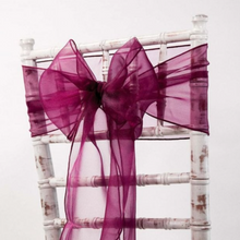 Load image into Gallery viewer, Chair Sash Chiffon VARIOUS COLOURS. 'Add on product' only. (HIRE)