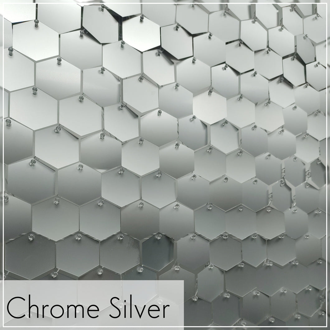 Luxury Shimmer Wall - Chrome Silver - NEW HEXAGON!