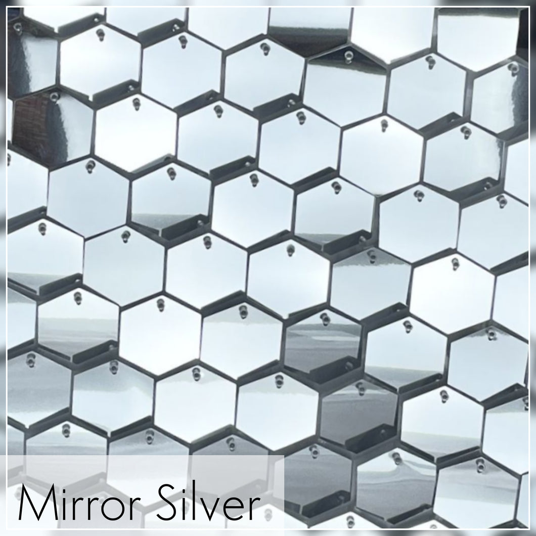 Luxury Shimmer Wall - Mirror Silver - NEW HEXAGON!