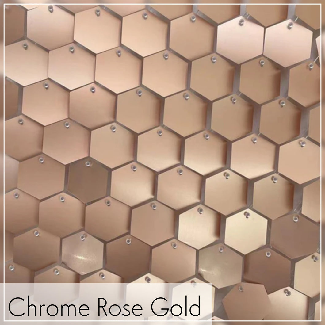 Luxury Shimmer Wall - Chrome Rose Gold - NEW HEXAGON!