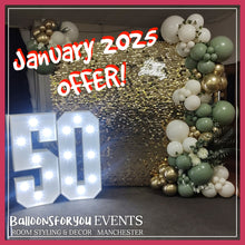 Load image into Gallery viewer, ***JANUARY OFFER*** A further 10% OFF the prices listed! BACKDROP Package NO HELIUM *SAVE up to £45! (Hire)
