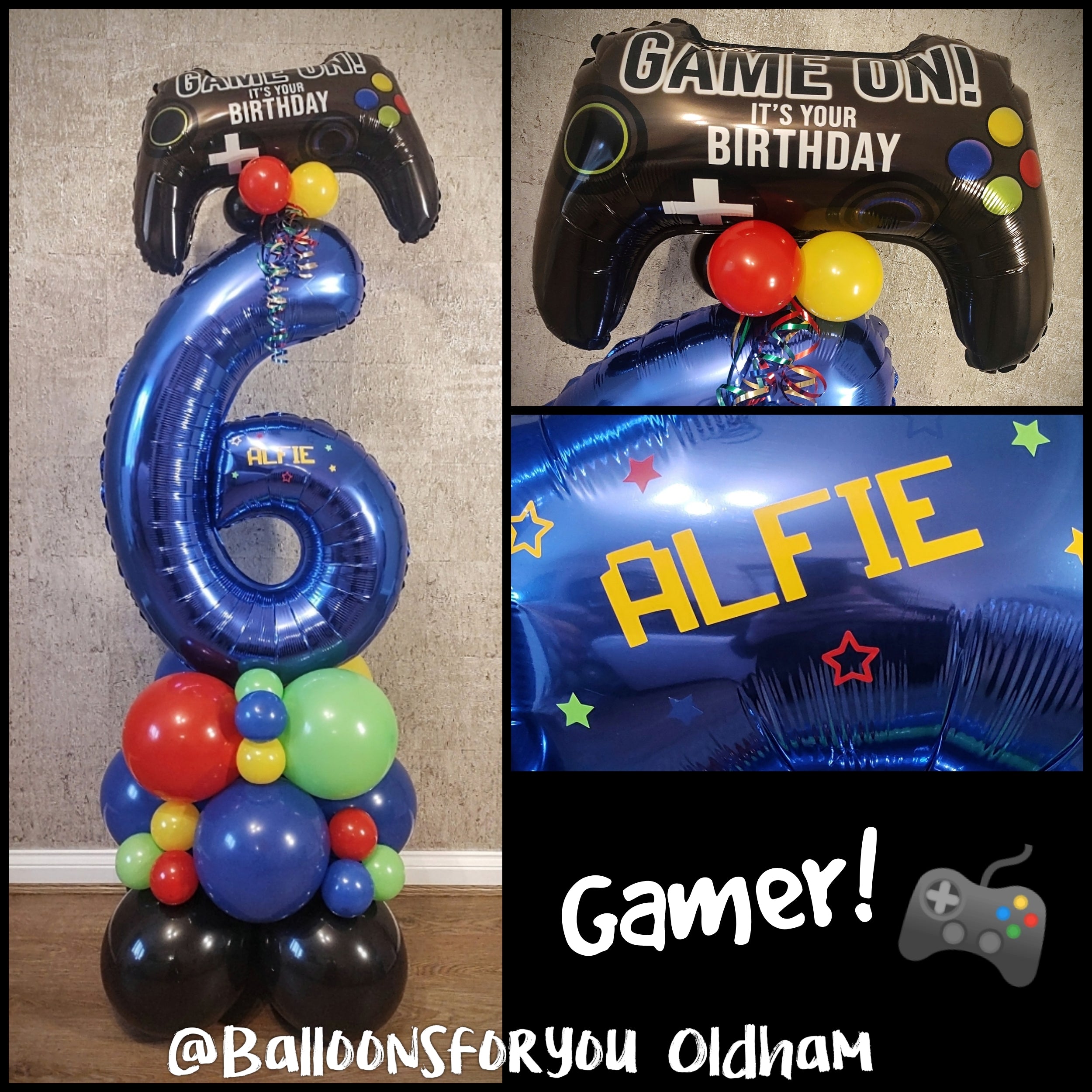 THEMED Number Stack - BLUE - GAMER – BalloonsforyouUK™