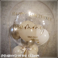 Load image into Gallery viewer, &#39;Hot Air Balloon&#39; Bubble 20&quot; Clear - Personalised CHROME colour lettering
