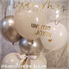 Load image into Gallery viewer, &#39;Hot Air Balloon&#39; Bubble 20&quot; Clear - Personalised CHROME colour lettering
