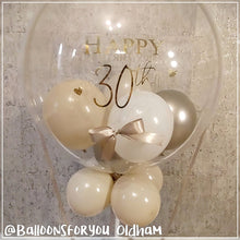 Load image into Gallery viewer, &#39;Hot Air Balloon&#39; Bubble 20&quot; Clear - Personalised CHROME colour lettering
