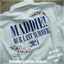 Load image into Gallery viewer, Leavers Shirt (for signing) Mamma Mia! Inspired. COLLECTION or ADD-ON WITH HOODIE
