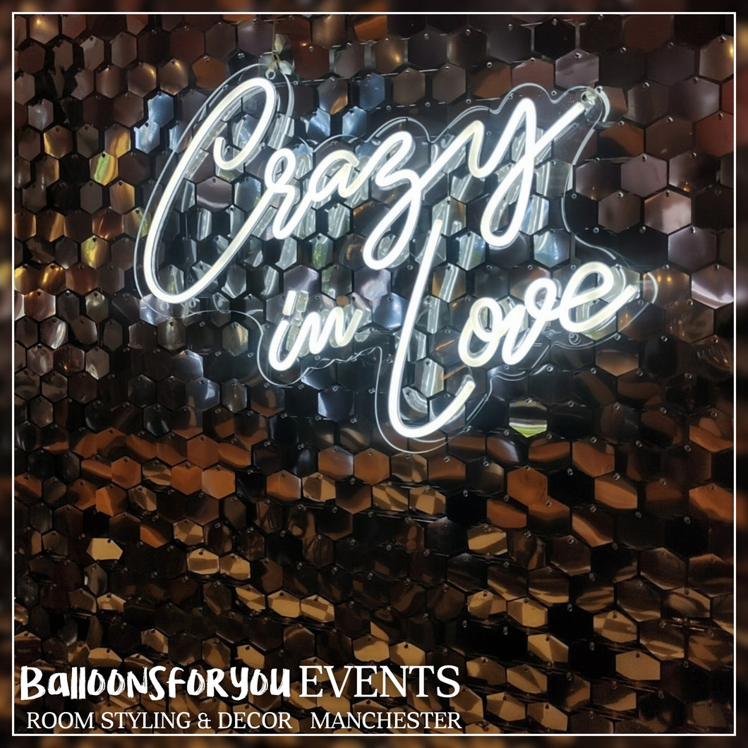 'Crazy in Love' Neon Signs 'Add-on' product only (Hire)