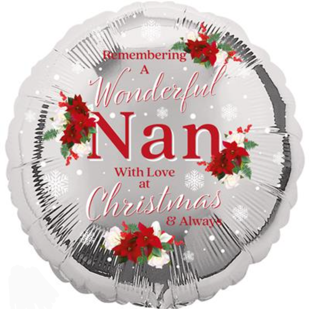 Remembering a Wonderful 'Nan' at Christmas Foil Helium Balloon 18