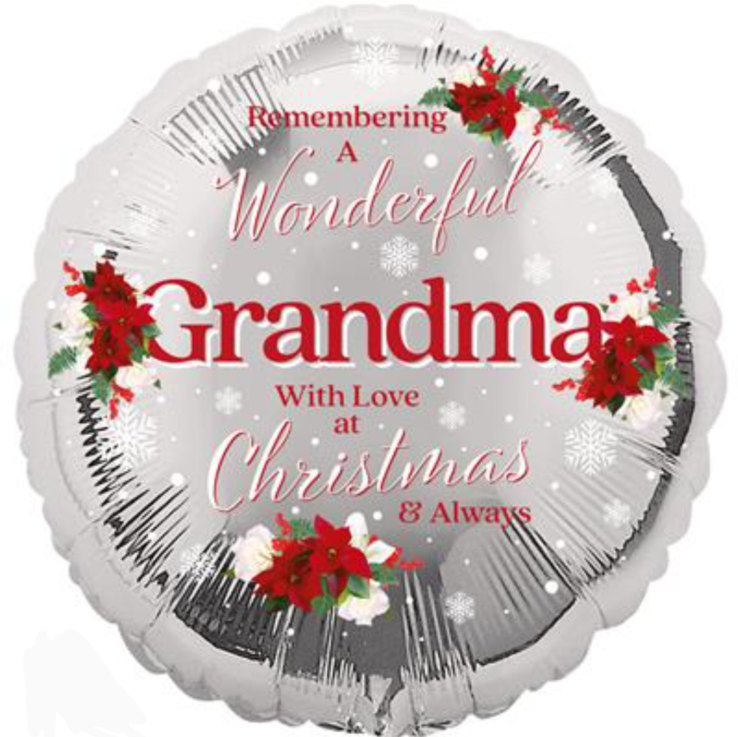 Remembering a Wonderful 'Grandma' at Christmas Foil Helium Balloon 18