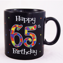 Load image into Gallery viewer, JUMBO Mug - Boxed. 20oz Black Happy Birthday (Various Ages)
