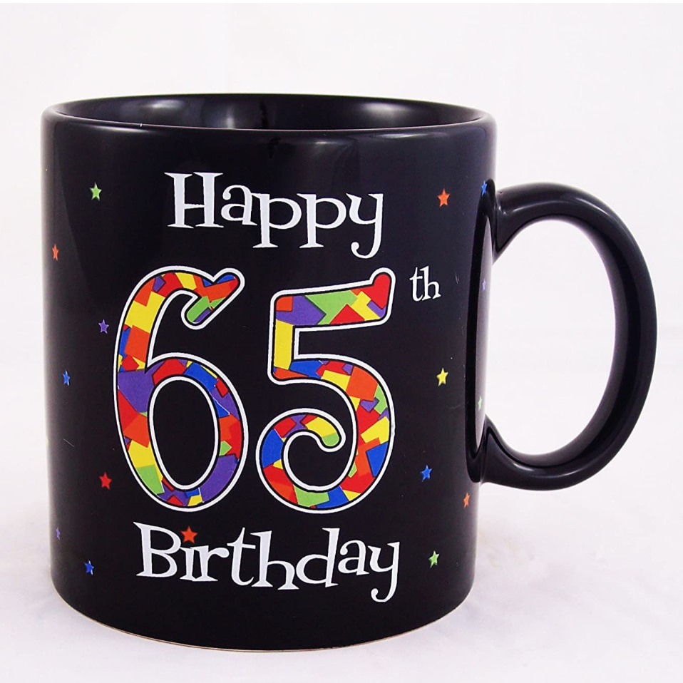 JUMBO Mug - Boxed. 20oz Black Happy Birthday (Various Ages)