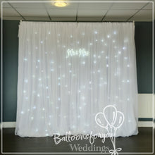 Load image into Gallery viewer, NEW! Star light White Wedding Backdrop 8ft x 10ft (Hire)

