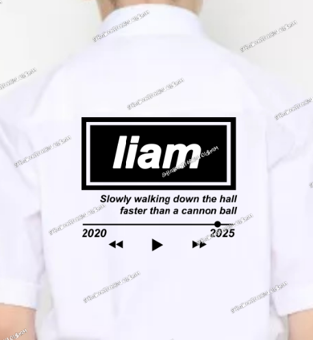 WITH POSTAGE: LEAVERS Shirt - Oasis Inspired - for signing
