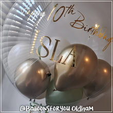 Load image into Gallery viewer, Deco Bubble 24" Clear - Personalised CHROME lettering
