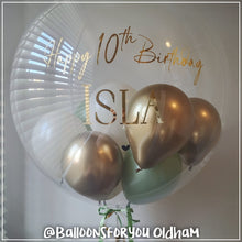 Load image into Gallery viewer, Deco Bubble 24" Clear - Personalised CHROME lettering
