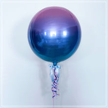 Load image into Gallery viewer, Orb Balloon 15&quot; Ombre Pink/Purple/Blue - Personalised STANDARD colour lettering
