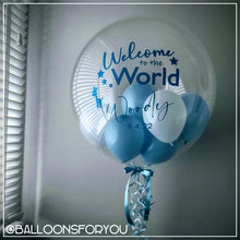 Load image into Gallery viewer, &#39;Welcome to the World&#39;&#39; Deco Bubble 24&quot; Clear - Personalised
