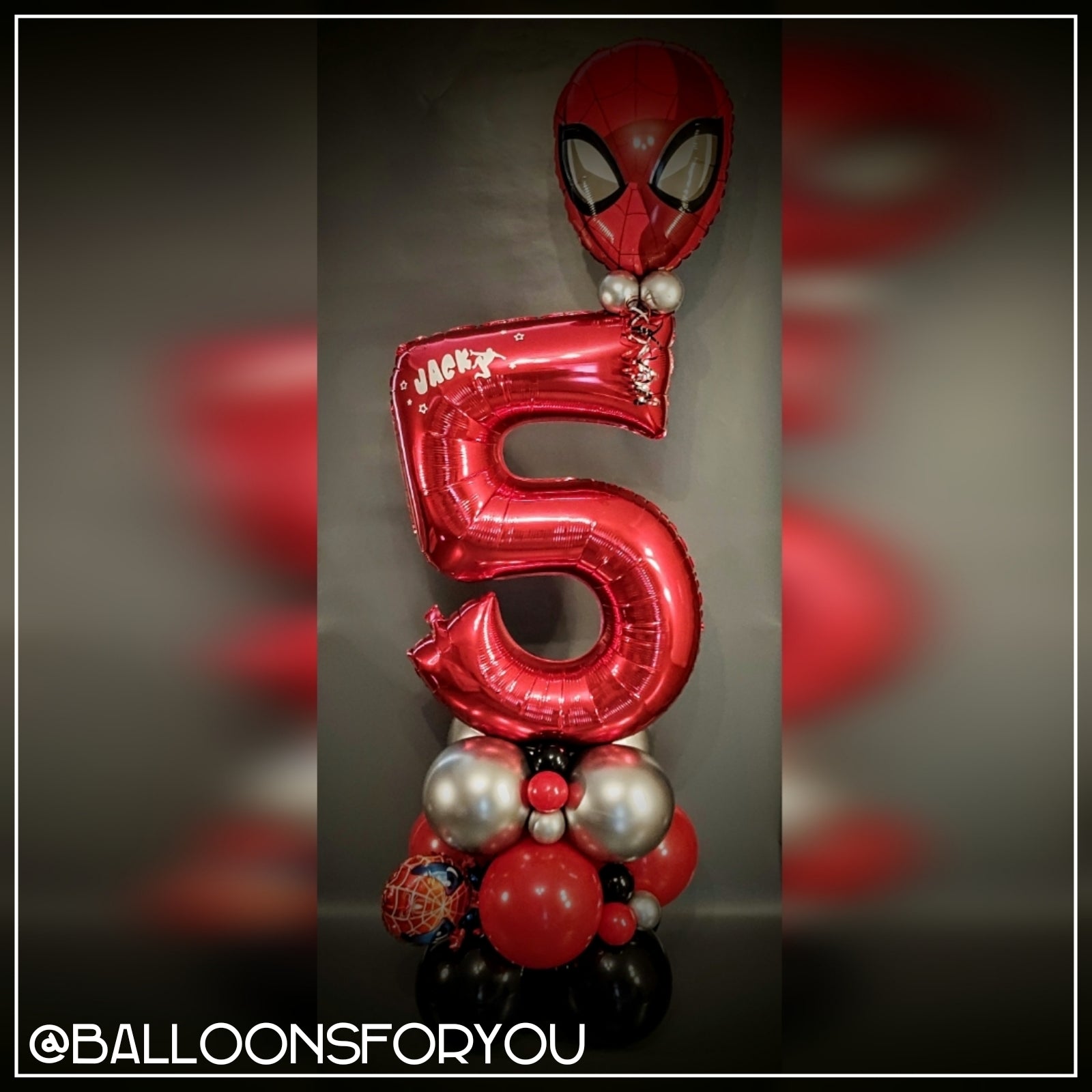 THEMED Single Number Stack - RED SPIDERMAN – BalloonsforyouUK™