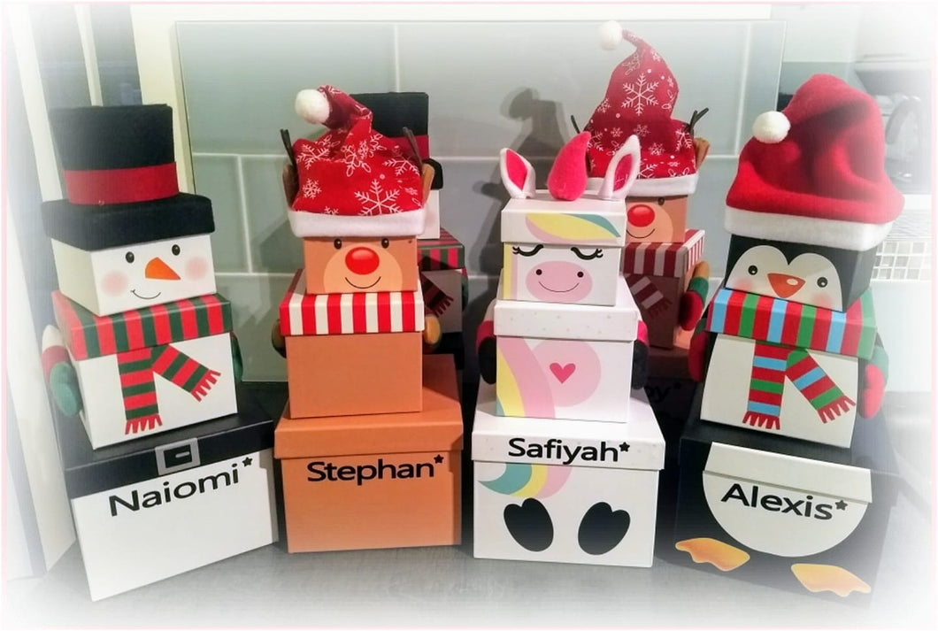 Stacking Boxes 'Reindeer' Two Sizes (Can be personalised)