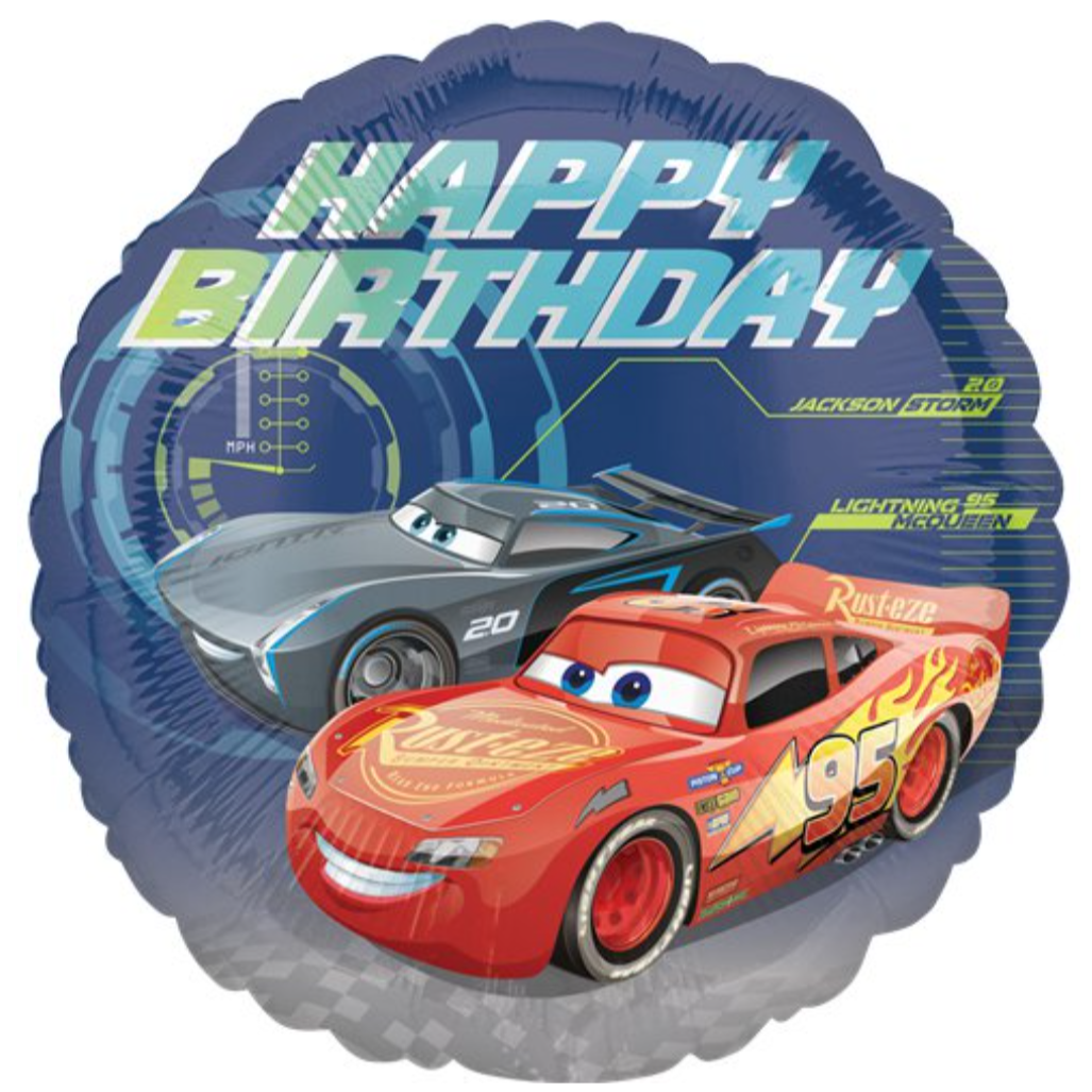 Cars Round Foil Helium Balloon 18