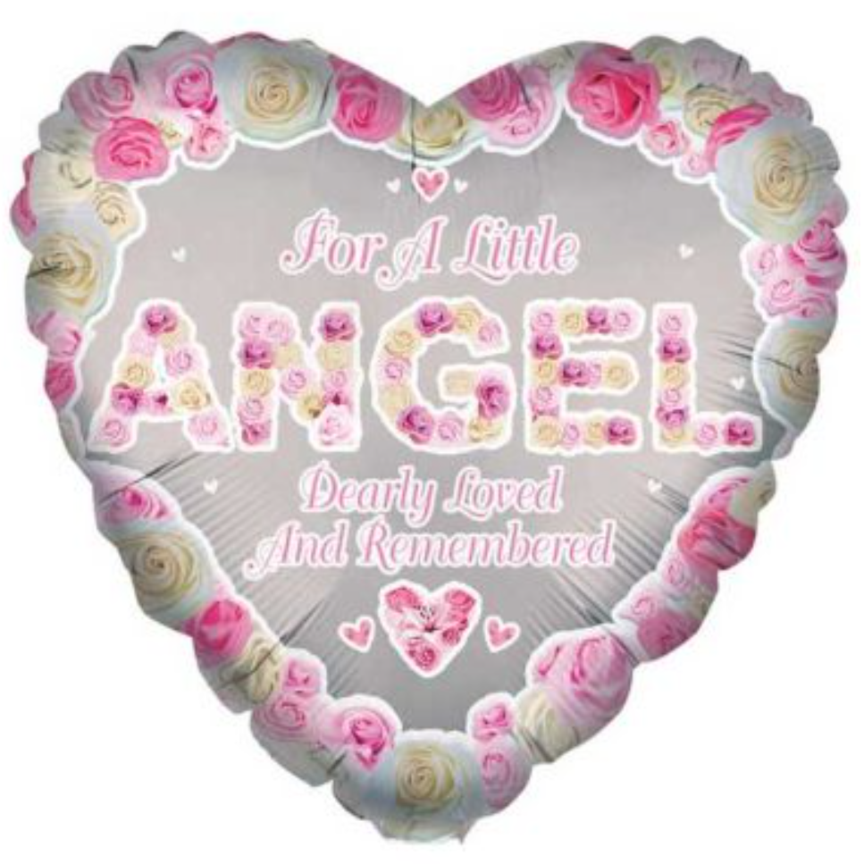 In Loving Memory 'Angel' (Pink) Foil Helium Balloon 18