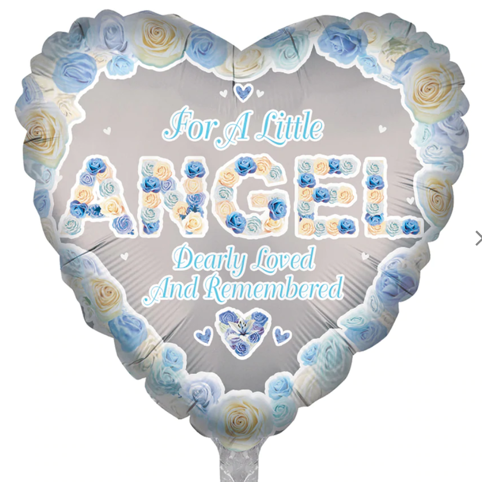 In Loving Memory 'Angel' (Blue) Foil Helium Balloon 18