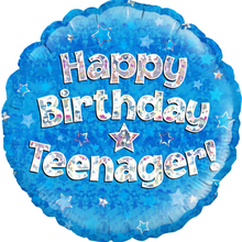 Load image into Gallery viewer, 13th / Teenager Blue Foil Helium Balloon 18&quot;
