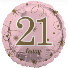 Load image into Gallery viewer, 13th - 100th Birthday Pink &amp; Gold Foil Helium Balloon 18&quot;
