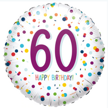 Load image into Gallery viewer, 13th - 100th Birthday Multi Dot Foil Helium Balloon 18&quot;
