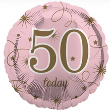 Load image into Gallery viewer, 13th - 100th Birthday Pink &amp; Gold Foil Helium Balloon 18&quot;
