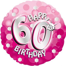 Load image into Gallery viewer, 13th - 100th Birthday Pink Foil Helium Balloon 18&quot;
