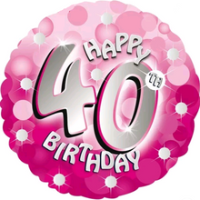 Load image into Gallery viewer, 13th - 100th Birthday Pink Foil Helium Balloon 18&quot;
