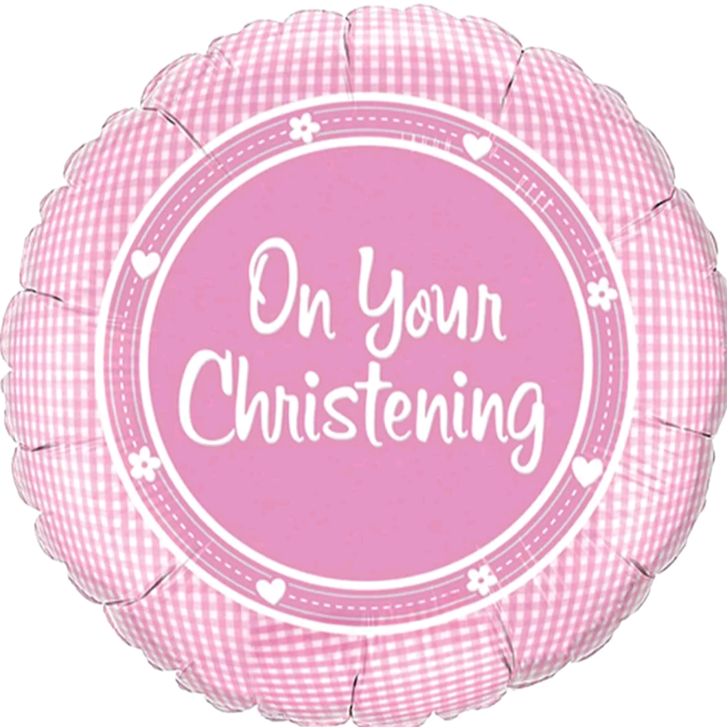 On Your Christening Pink Foil Helium Balloon 18