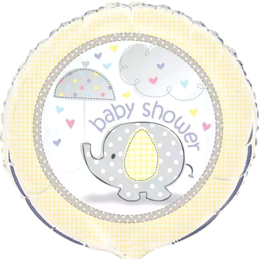 Baby Shower Yellow Elephant Foil Helium Balloon 18