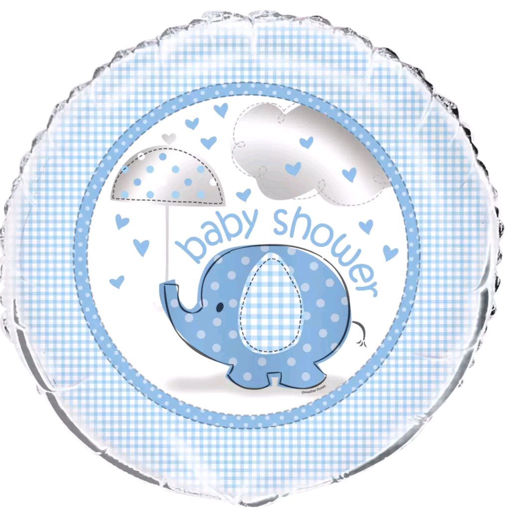 Baby Shower Blue Elephant Foil Helium Balloon 18