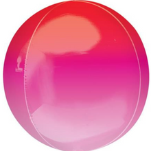 Load image into Gallery viewer, Orb Balloon 15&quot; Ombre Red/Pink - Personalised STANDARD colour lettering
