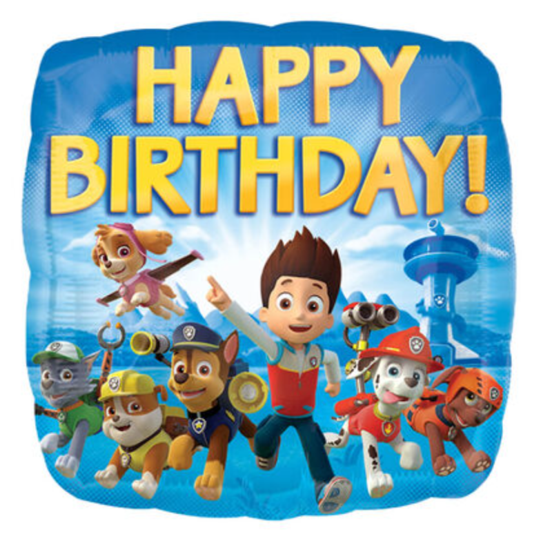 Paw Patrol Square Foil Helium Balloon 18