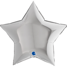 Load image into Gallery viewer, Giant Star Balloon SILVER 36&quot; - Personalised STANDARD colour lettering
