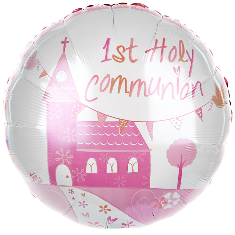 1st Holy Communion Church Pink Foil Helium Balloon 18