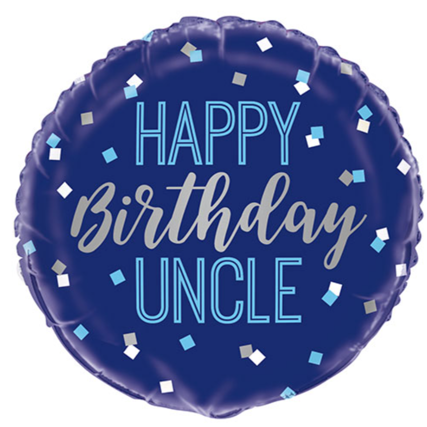 Happy Birthday UNCLE Foil Helium Balloon 18