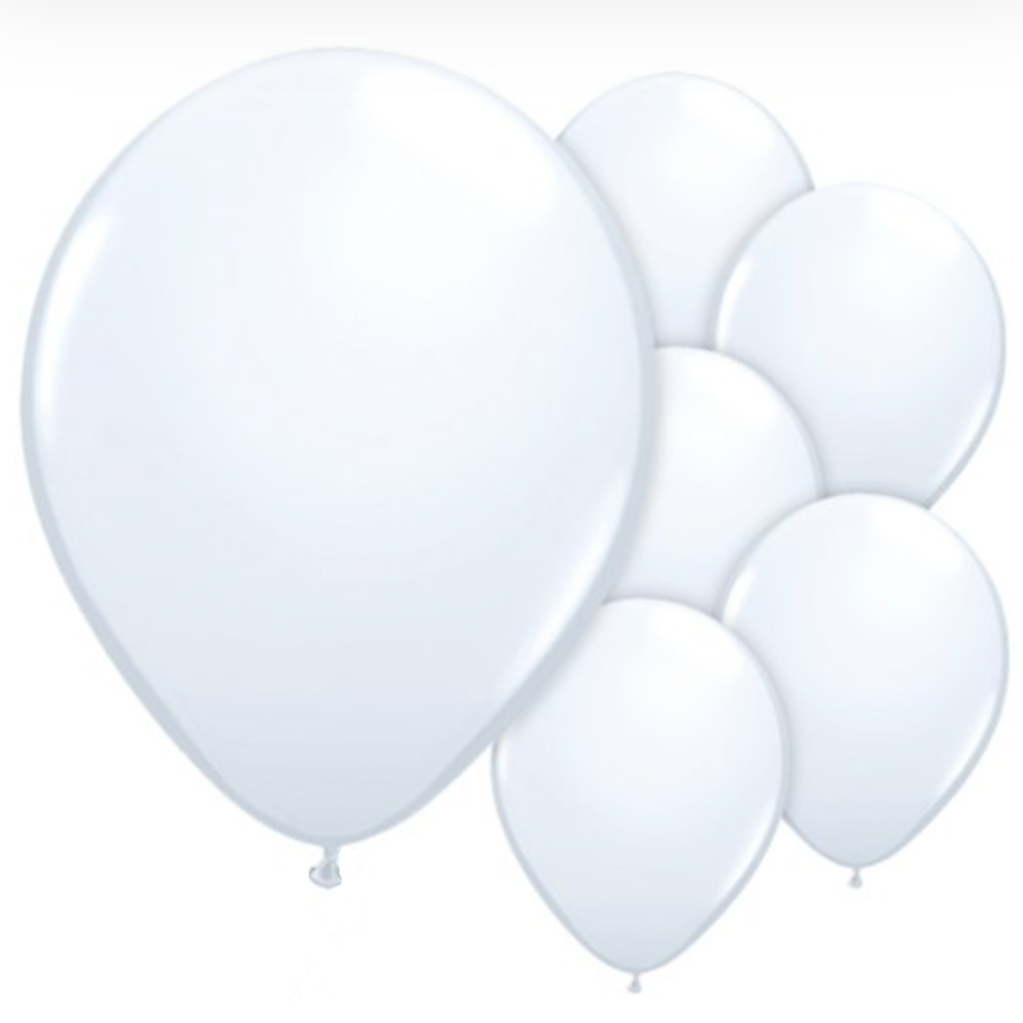 White Latex Balloons (Various Pack Sizes)