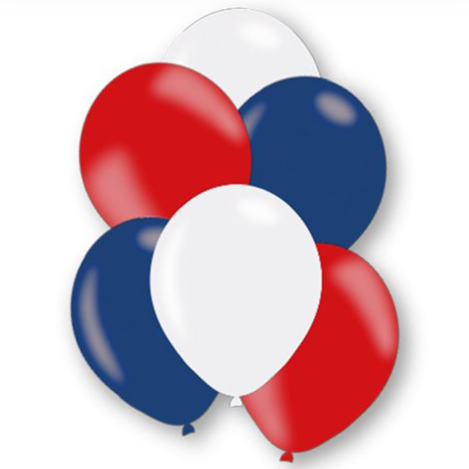 Red, White & Blue Latex Balloons (12 Pack)