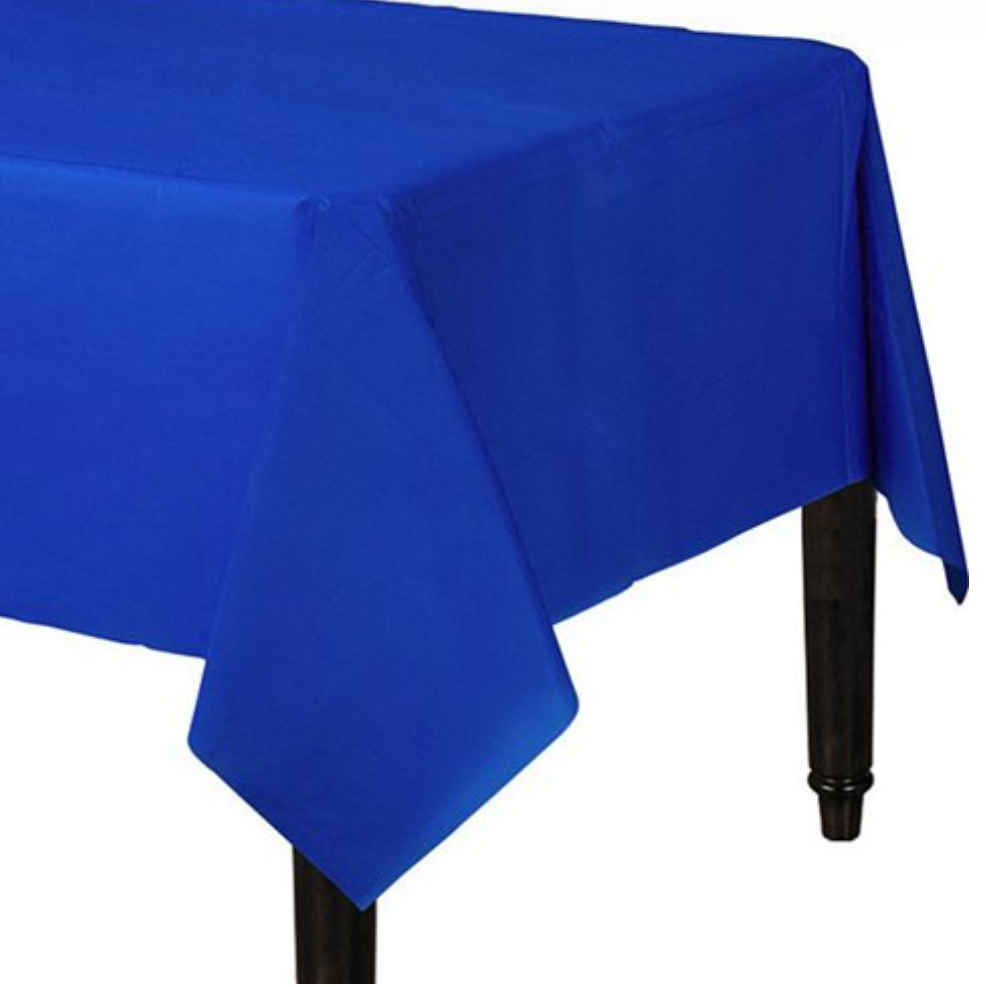 Blue Plastic Table Cover (1.4m x 2.8m)