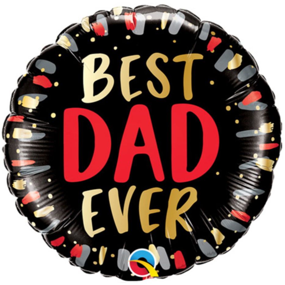 'BEST DAD EVER' Black Foil Helium Balloon 18