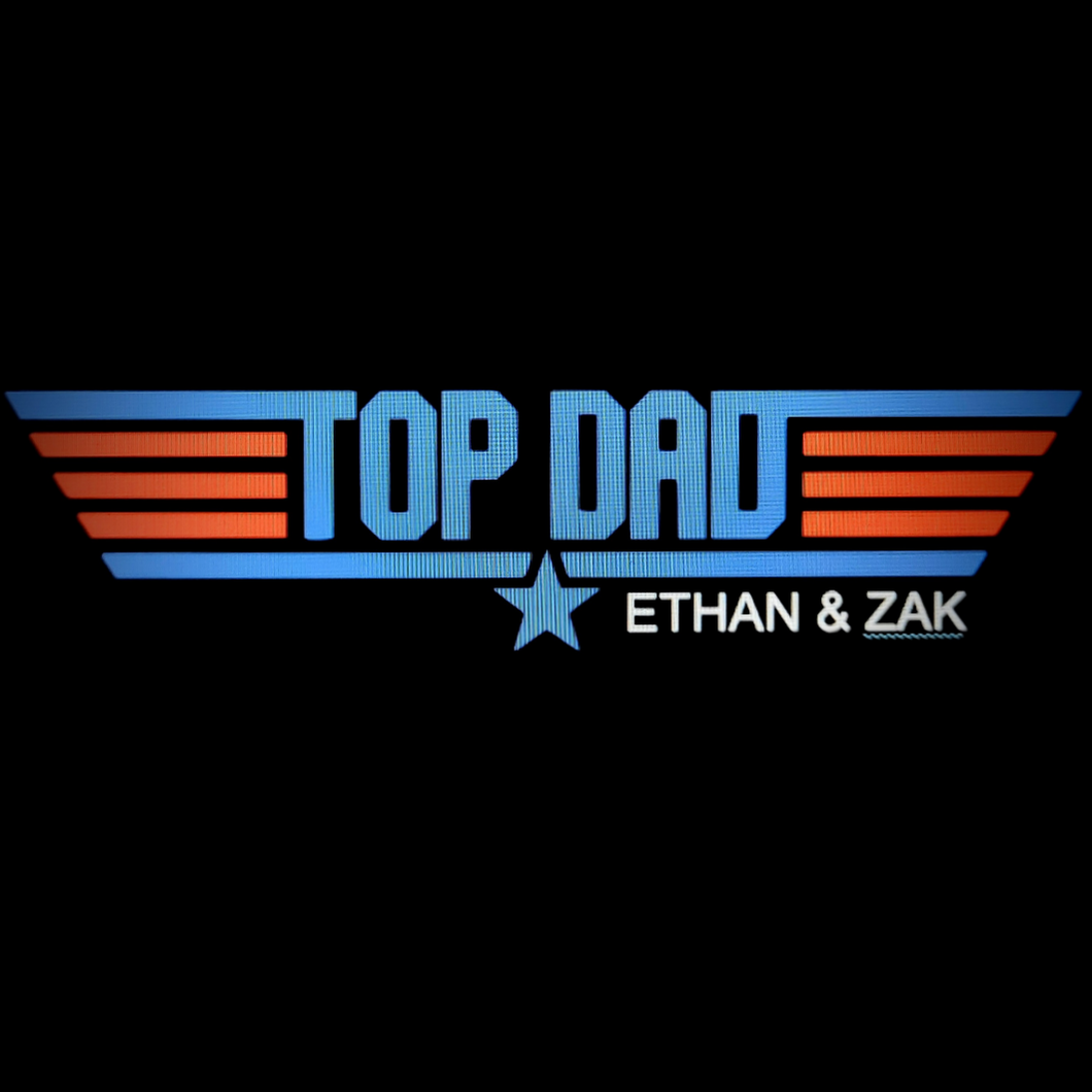 'TOP DAD' Mens Adult Personalised T-Shirt BLACK